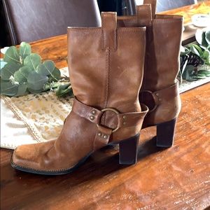 Leather Harness calf boots